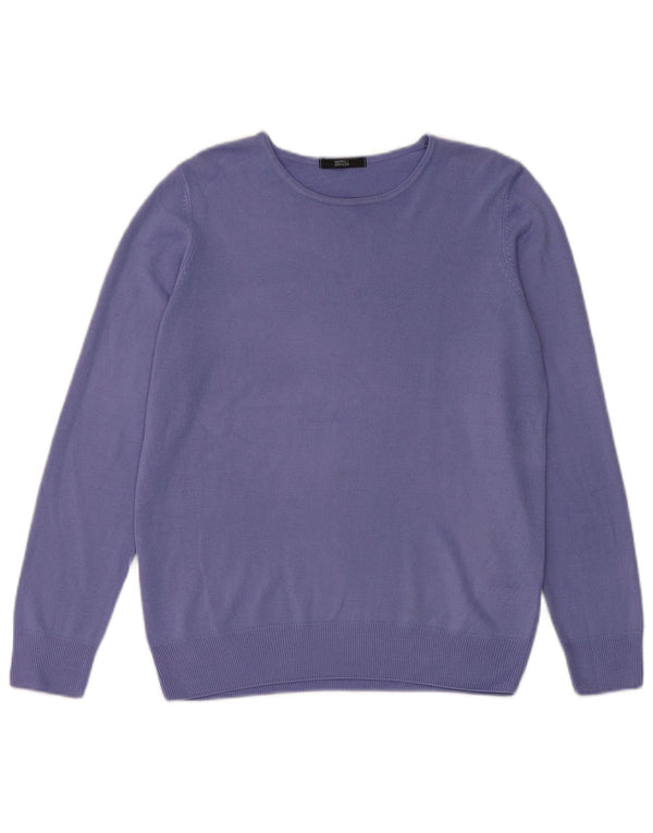 Marks & Spencer Damen-Pullover mit U-Boot-Ausschnitt, UK 14, Größe L, Lila, Acryl