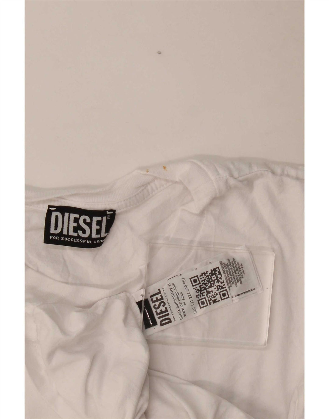 Diesel Herren T-Shirt Top Große weiße Baumwolle