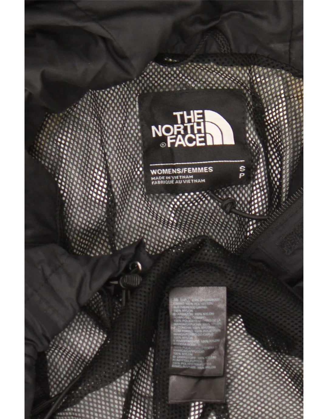 The North Face Damen-Regenjacke mit Kapuze, UK 10, Größe S, schwarzes Nylon
