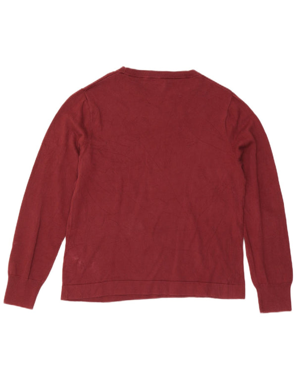 J. Crew Damen-Pullover mit U-Boot-Ausschnitt, UK 14, Größe L, Burgunderrot, Baumwolle