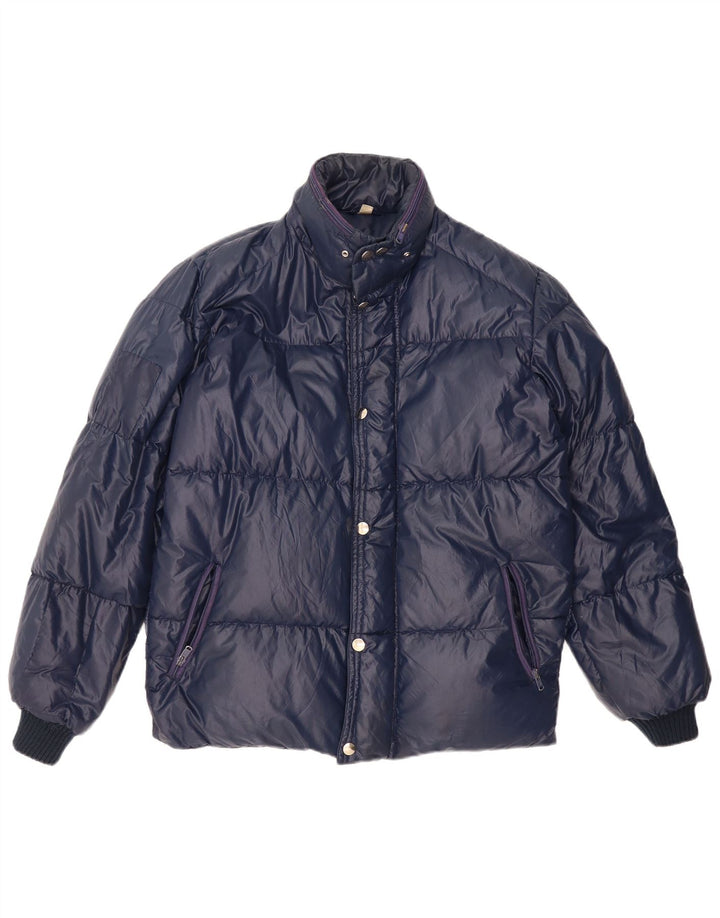 Vintage Herren Wattierte Jacke UK 40 Groß Marineblau