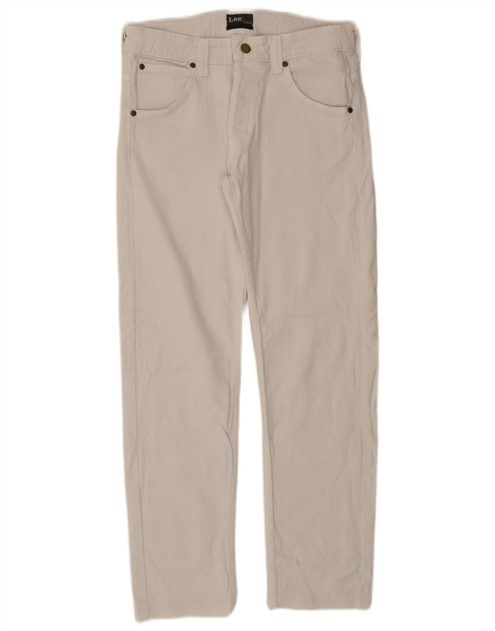 LEE Damen Powell Slim Jeans W32 L27 Off White Baumwolle