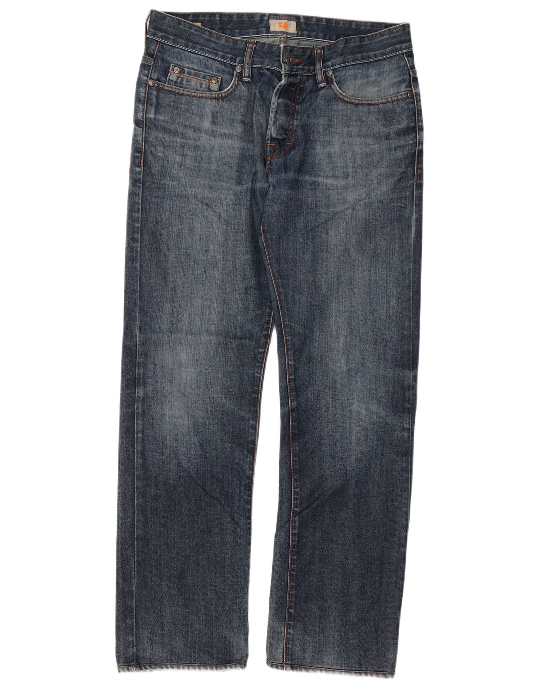Hugo Boss Herren Straight Jeans W33 L32 Blaue Baumwolle