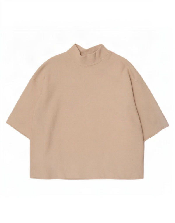 Übergroßes T-Shirt-Oberteil von Zara für Damen, UK 14, mittelweiße Baumwolle