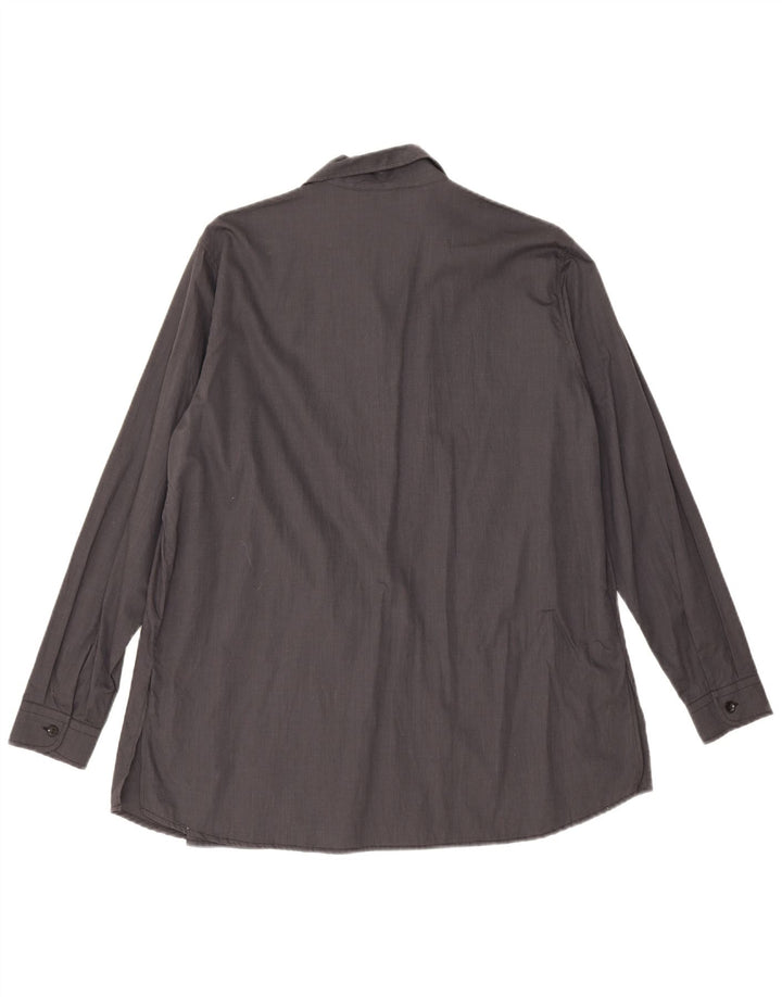 Benetton Damen-Oversize-Hemd, UK 10, Größe S, Grau, Baumwolle