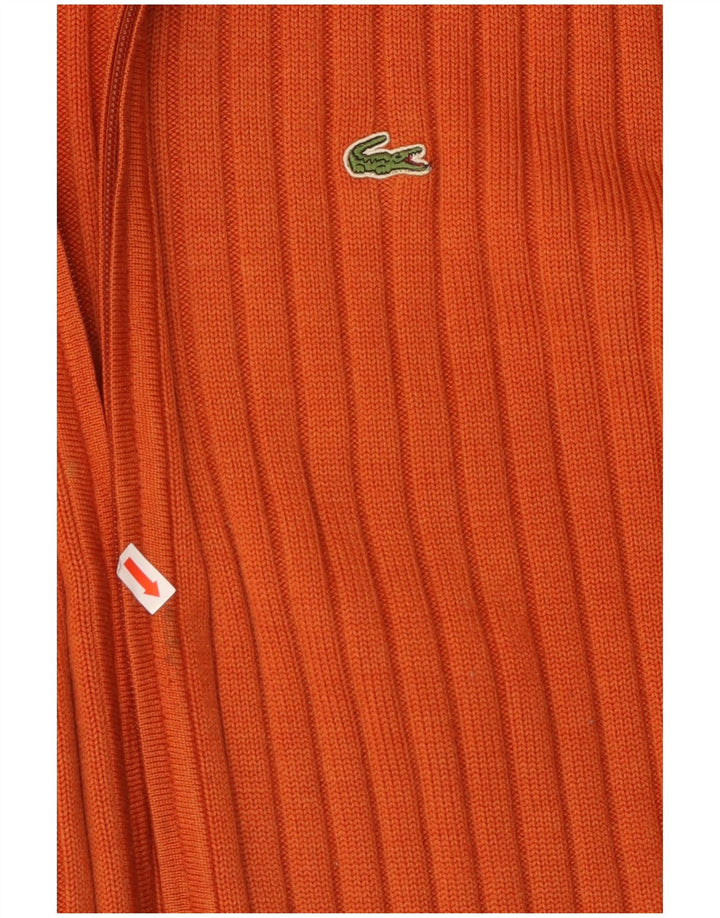 LACOSTE Herren Strickjacke Größe 7 2XL Orange Wolle