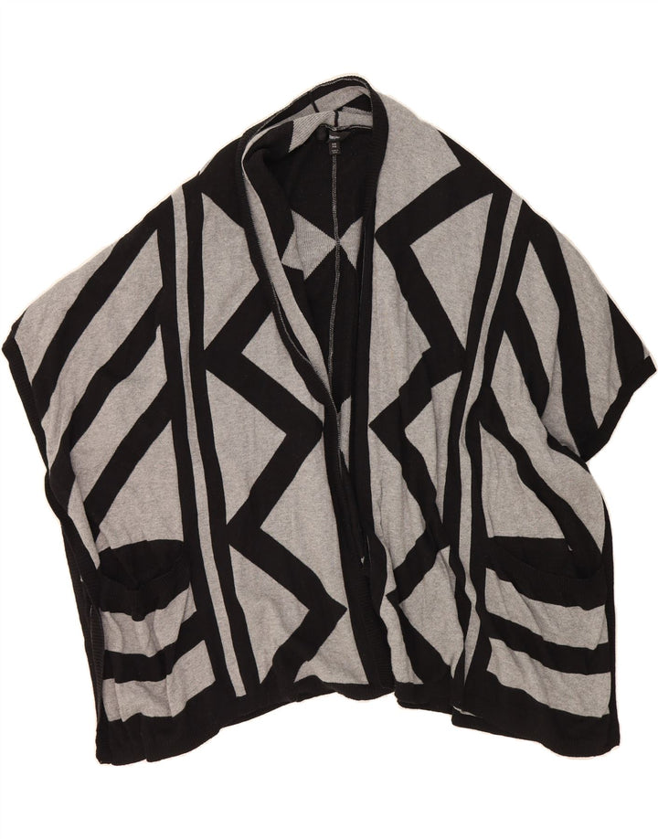 MOSSIMO Womens Poncho Cardigan Sweater UK 10 Small Grey Geometric Vintage Mossimo and Second-Hand Mossimo from Messina Hembry 