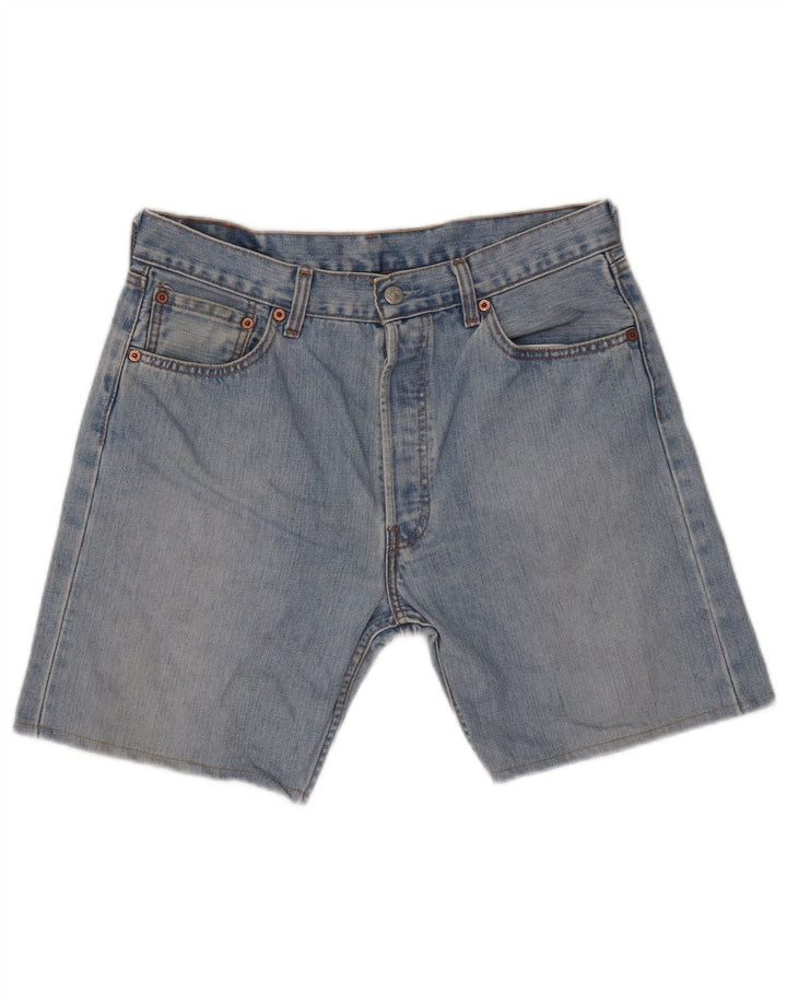LEVI'S Herren 501 Denim Shorts W34 Große blaue Baumwolle