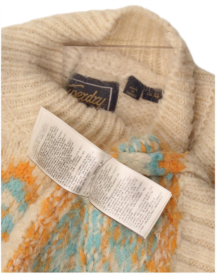 Superdry Rollkragenpullover für Damen, Gr. 12, Mittelbeige, Fair Isle-Muster