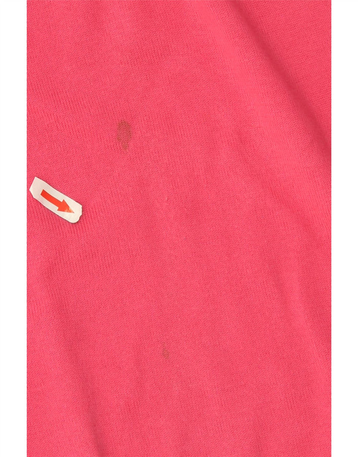 Lacoste Damen-Pullover mit V-Ausschnitt, Größe 42, große rosa Baumwolle