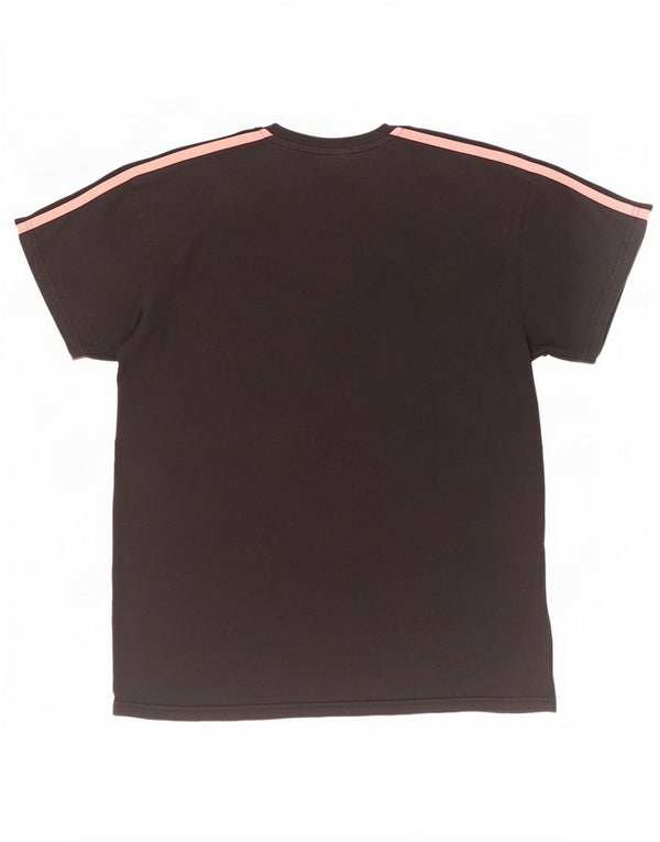 Ellesse Womens übergroßes T-Shirt Top UK 10 kleine schwarze Baumwolle