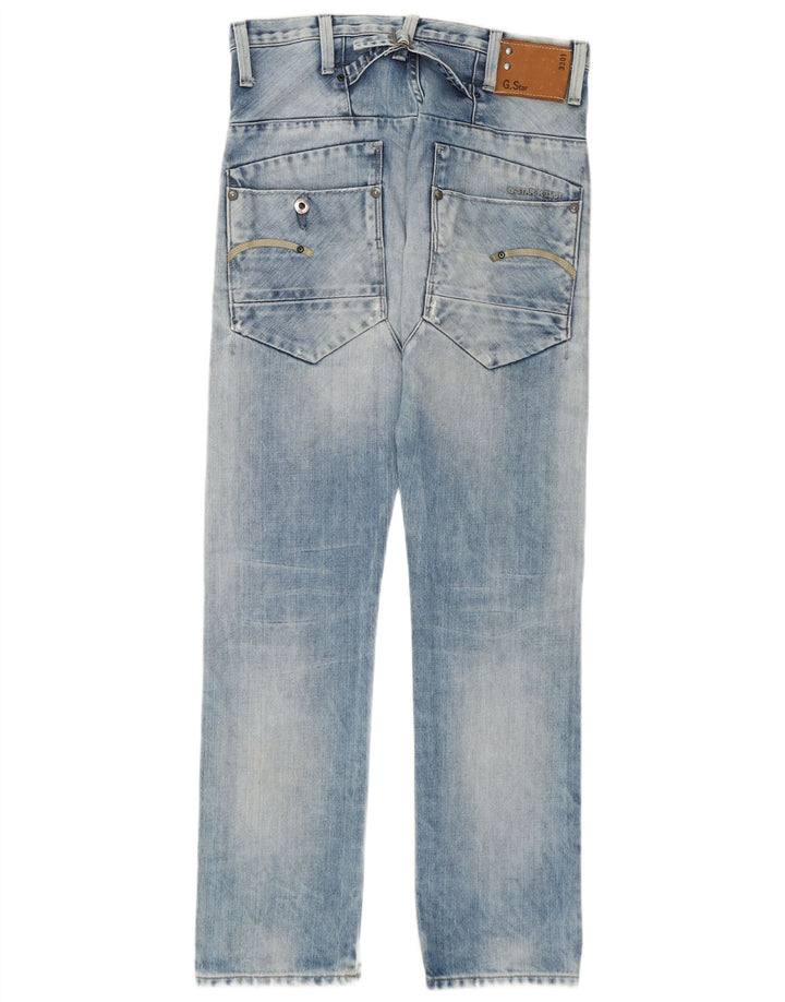 G-Star Herren 3301 Distressed Straight Jeans W30 L32 Blaue Baumwolle