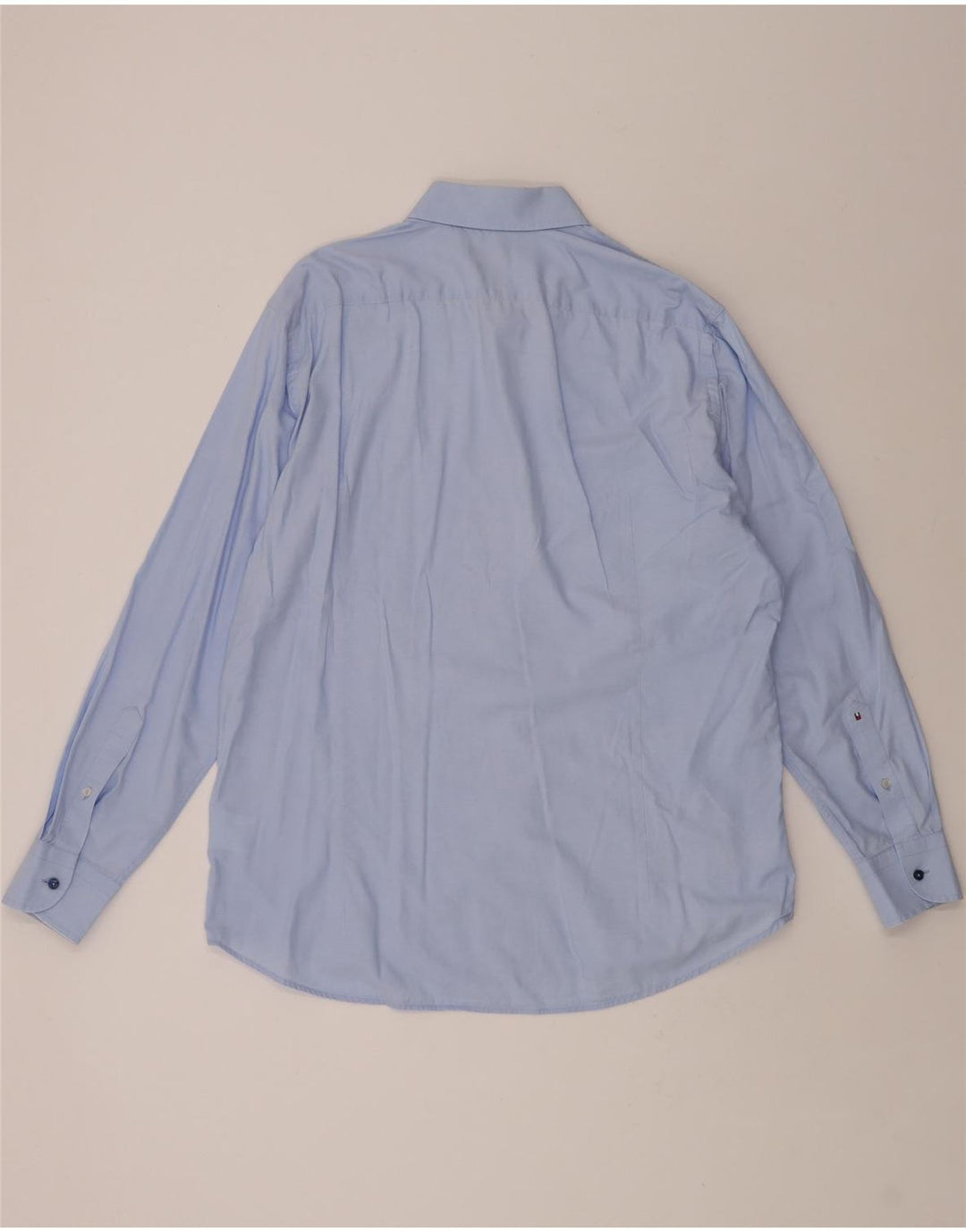 TOMMY HILFIGER Mens Fitted Shirt Size 44 XL Blue