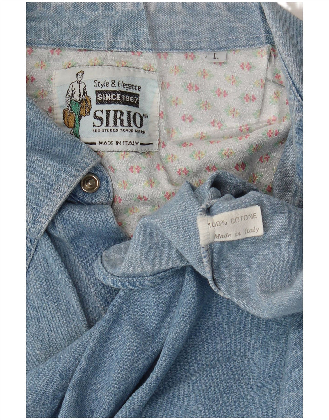 Sirio Herren-Jeanshemd, groß, aus blauer Baumwolle