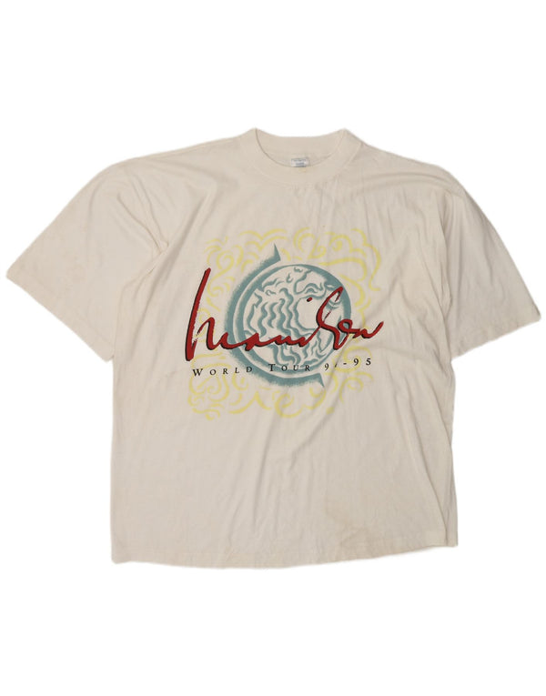 Vintage Herren World Tour 94-95 Grafik T-Shirt Top XL Weiße Baumwolle