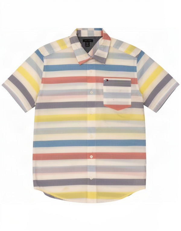Tommy Hilfiger Kurzarmhemd für Jungen, 13–14 Jahre, XL, mehrfarbig gestreift