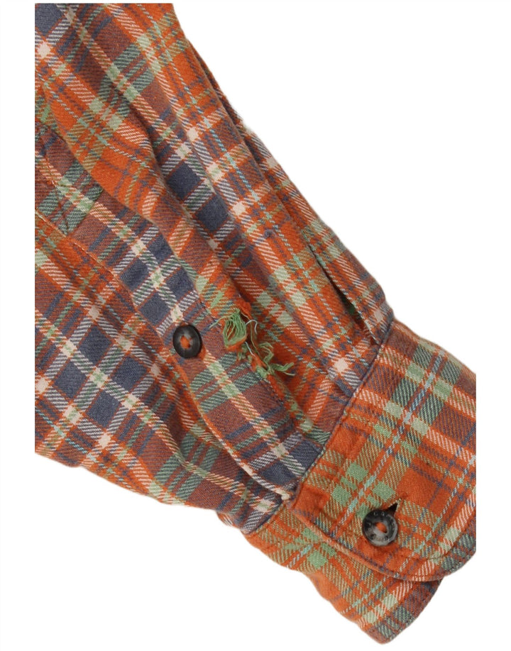 Camel Active Herren-Flanellhemd, mittelorange kariert