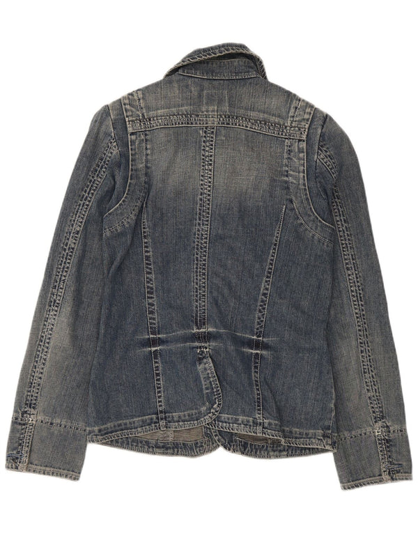 Diesel Damen Jeansjacke UK 12 Mittelblaue Baumwolle