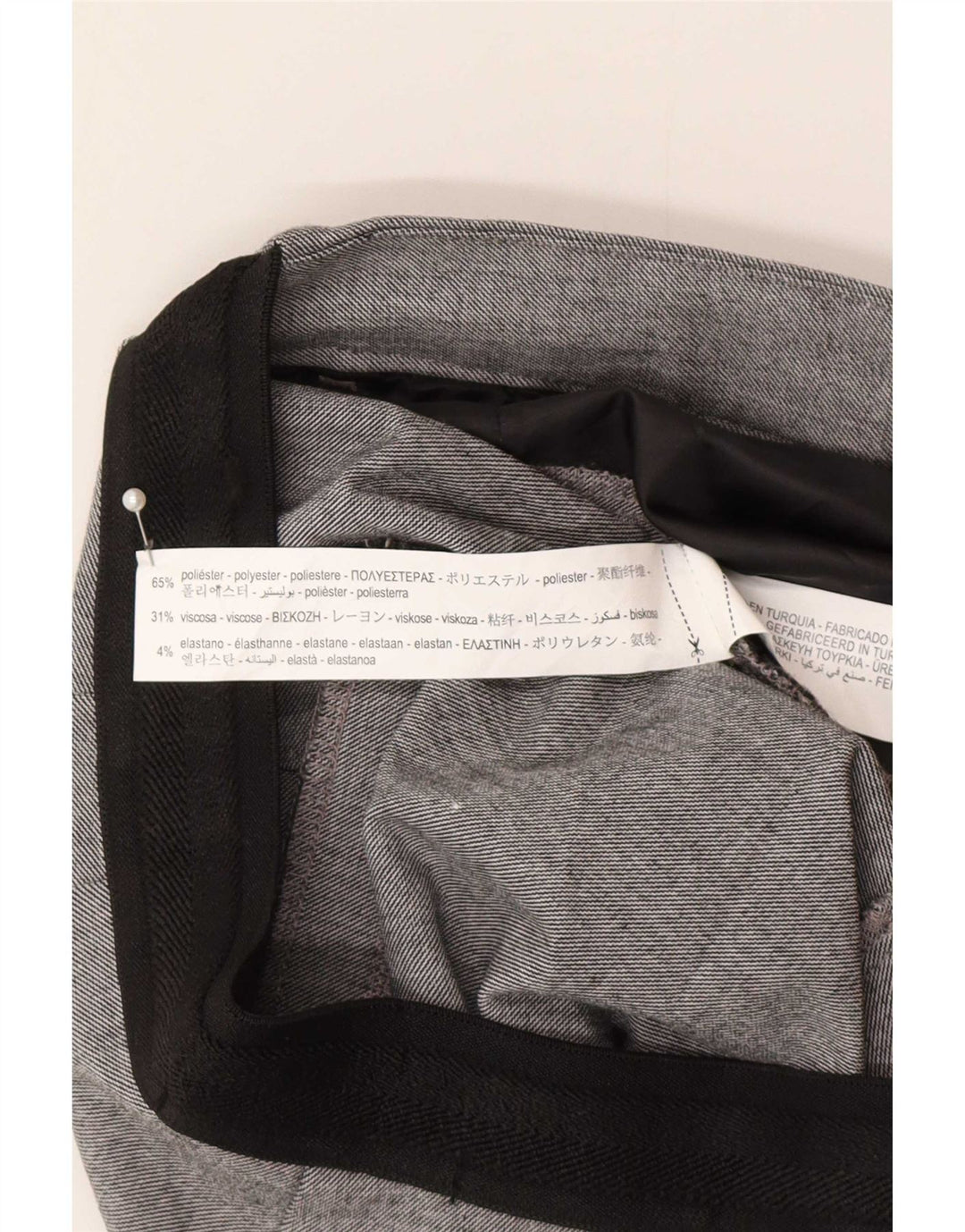 Zara Tapered Chino-Hose für Damen, mittelgroß, W30, L28, grau kariertes Polyester