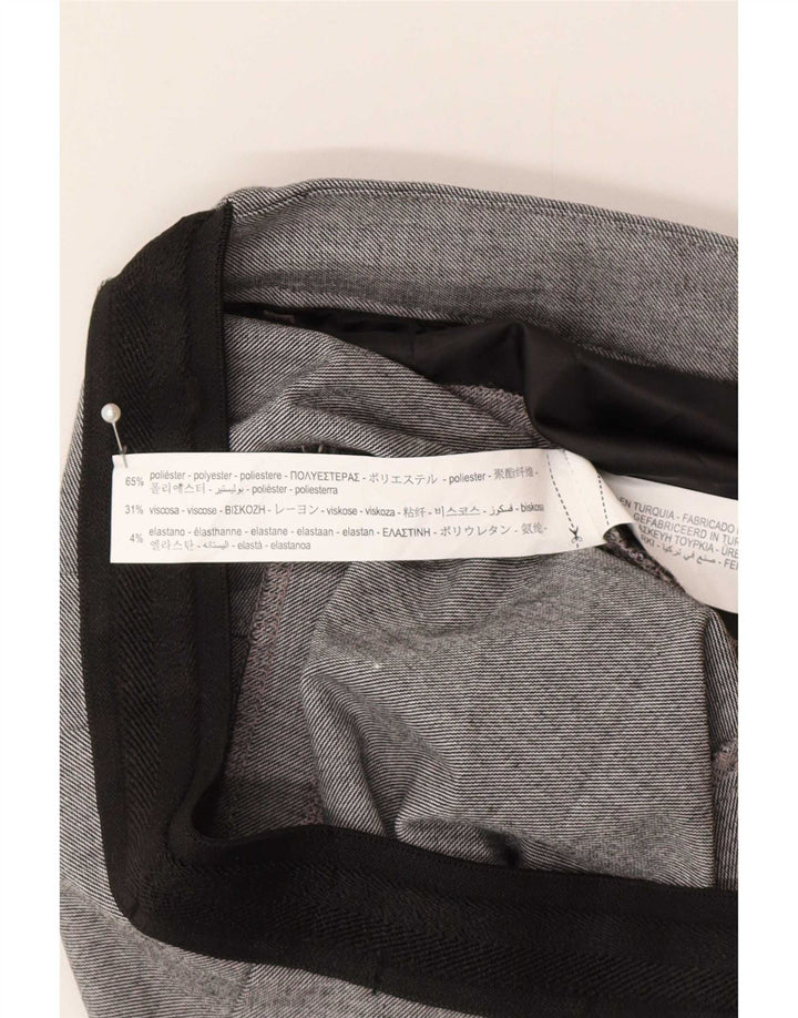 Zara Tapered Chino-Hose für Damen, mittelgroß, W30, L28, grau kariertes Polyester