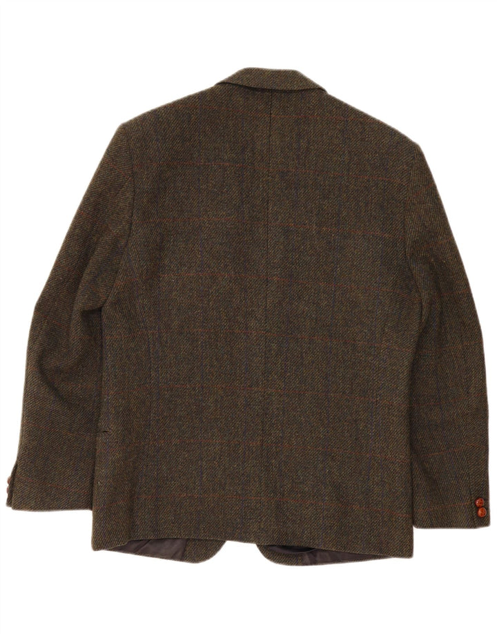 Vintage Herren 2 Knopf Blazer Jacke IT 50 Große Khaki Wolle