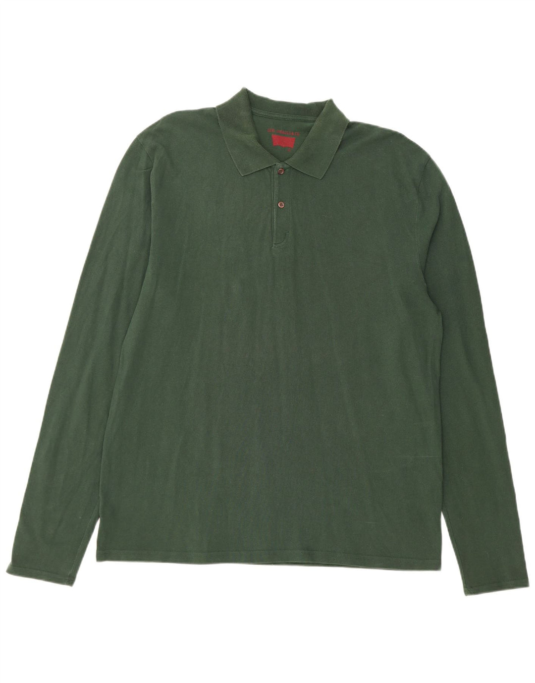 LEVI'S Herren-Langarm-Poloshirt, groß, grüne Baumwolle