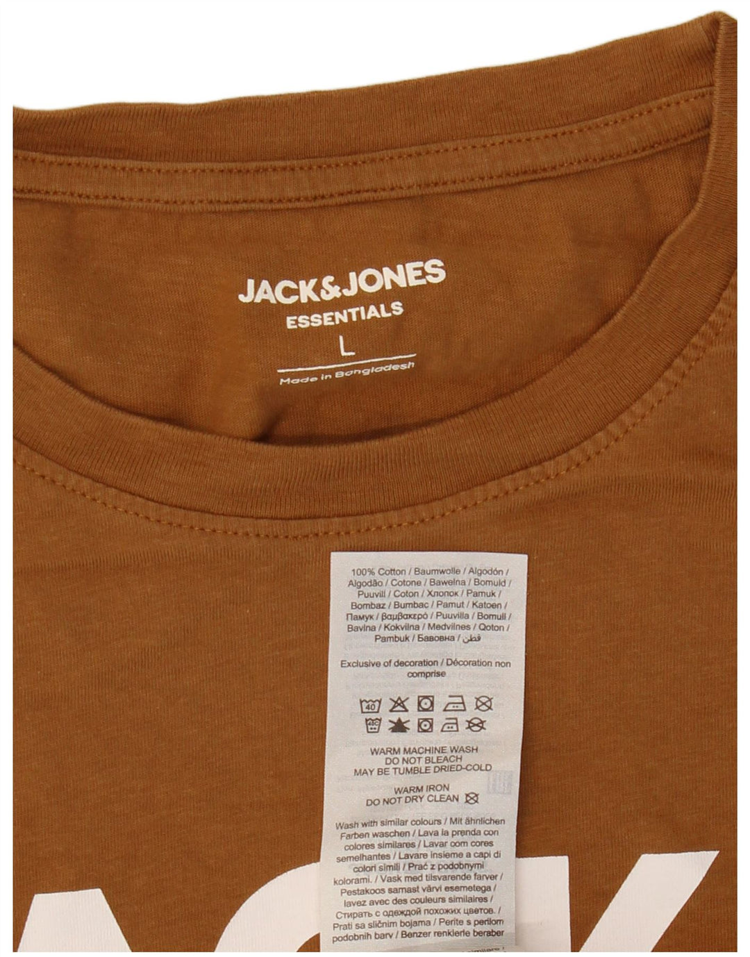 JACK & JONES Damen Grafik-T-Shirt-Oberteil, groß, braune Baumwolle