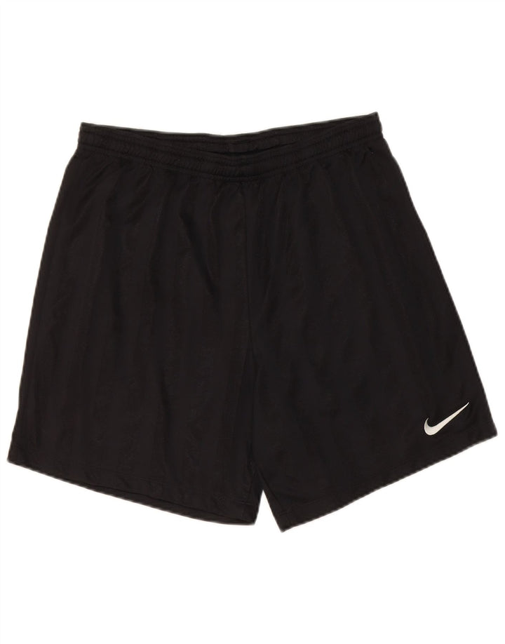Nike Herren-Sportshorts, mittelgroß, schwarzes Nadelstreifen-Polyester