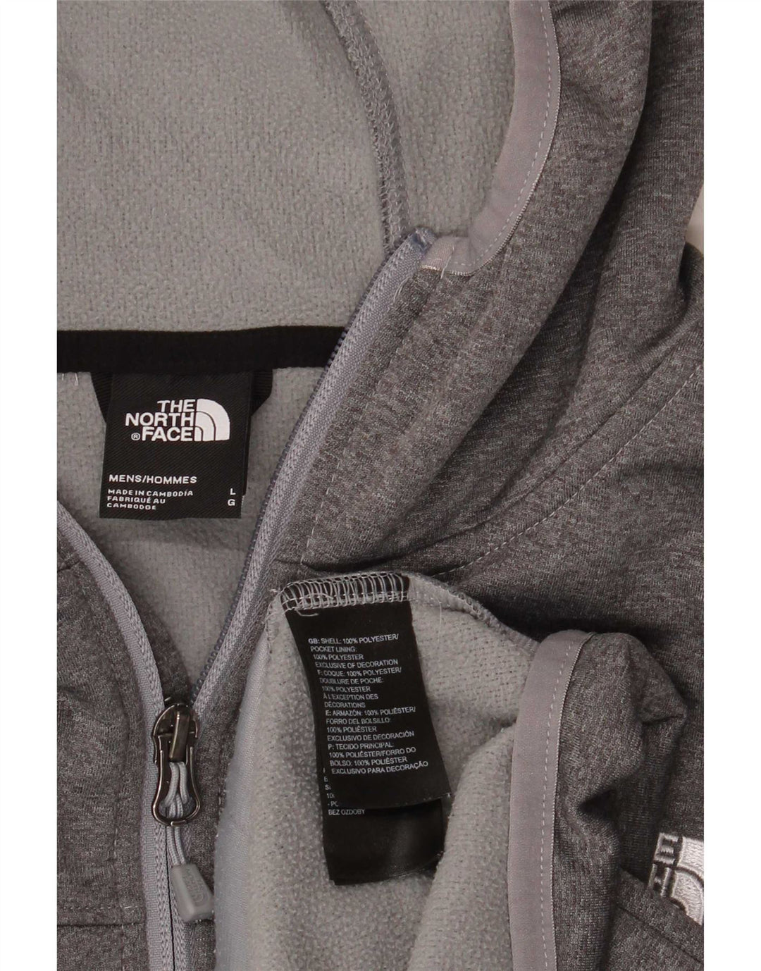 The North Face Herren-Kapuzenpullover mit Reißverschluss, groß, grau, Polyester