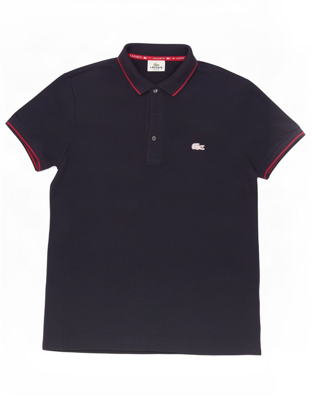 Lacoste Herren-Poloshirt mit normaler Passform, Größe 3, klein, marineblaue Baumwolle