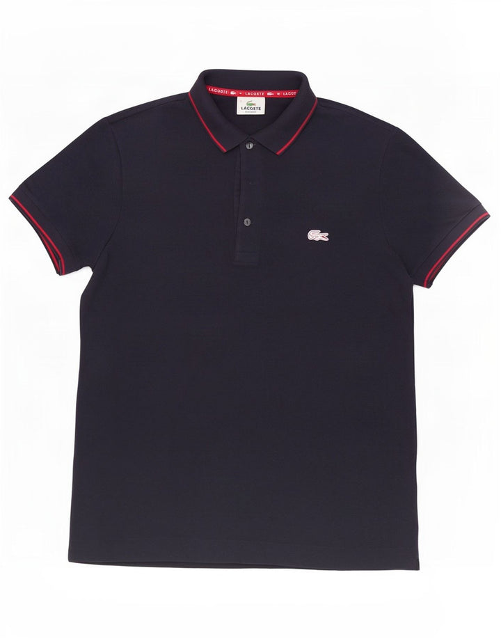 Lacoste Herren-Poloshirt mit normaler Passform, Größe 3, klein, marineblaue Baumwolle
