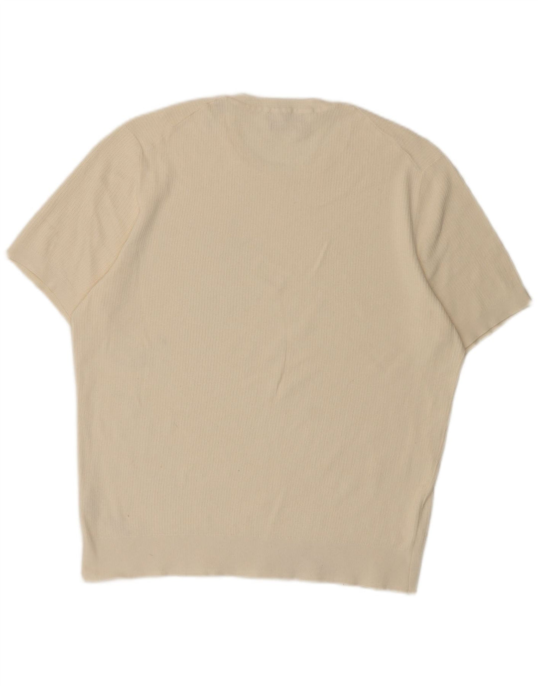 Massimo Dutti Herren-T-Shirt, kurzärmelig, groß, aus weißer Baumwolle