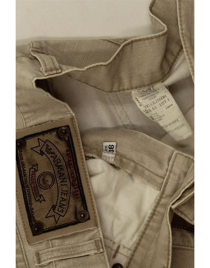 Armani Herren Straight Jeans W36 L28 Beige Baumwolle
