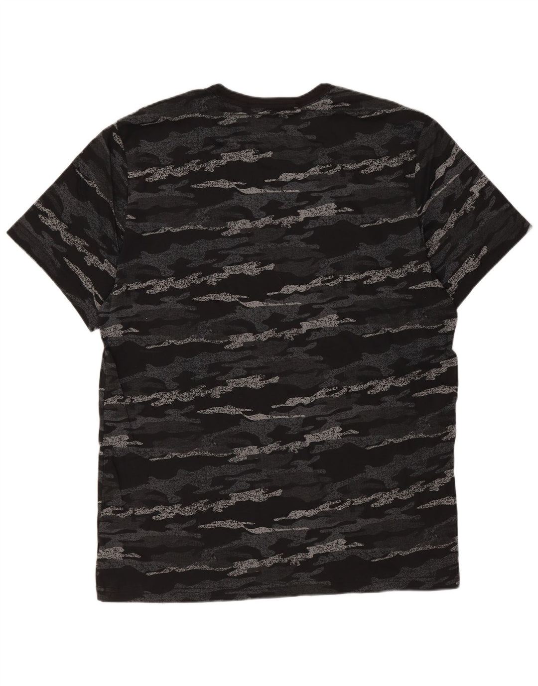 Calvin Klein Herren Grafik-T-Shirt-Oberteil aus mittelschwarzer Camouflage-Baumwolle