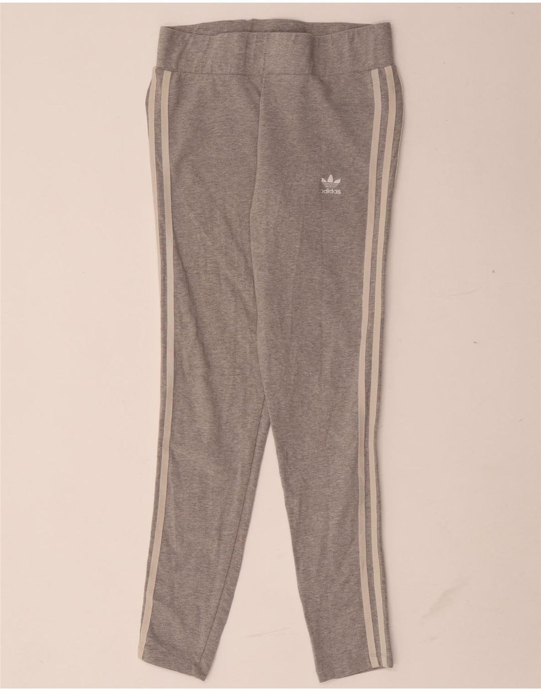 Adidas Damen Leggings UK 12 Mittelgrau gefleckte Baumwolle
