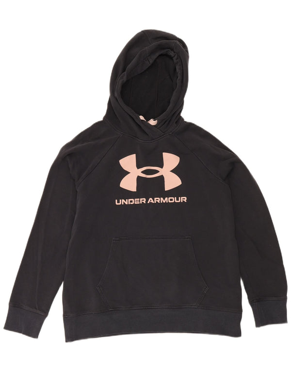 Under Armour Womens Graphic Hoodie Pullover UK 14 Medium Marineblau Baumwolle