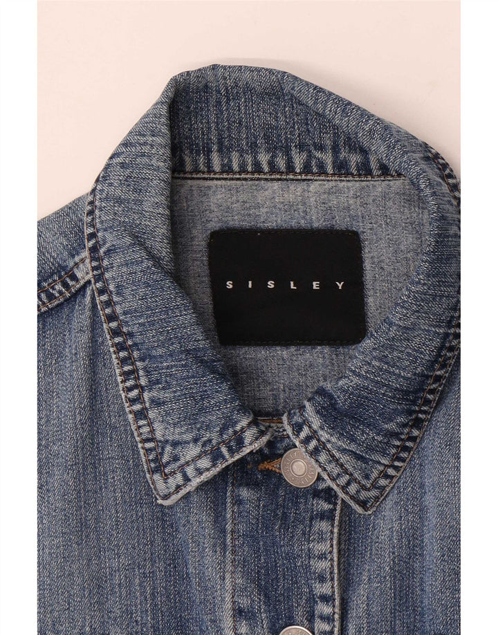 Sisley Damen Jeansjacke UK 14 Mittelblaue Baumwolle