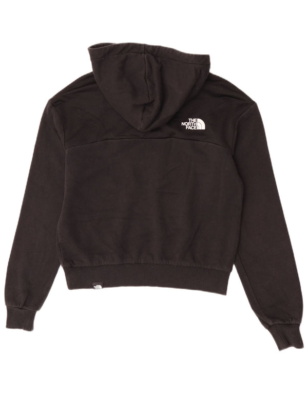 The North Face Damen Crop Hoodie Pullover UK 12 Mittelschwarze Baumwolle