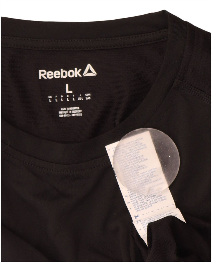 Reebok Herren Graphic Top Langarm Large Schwarz Polyester
