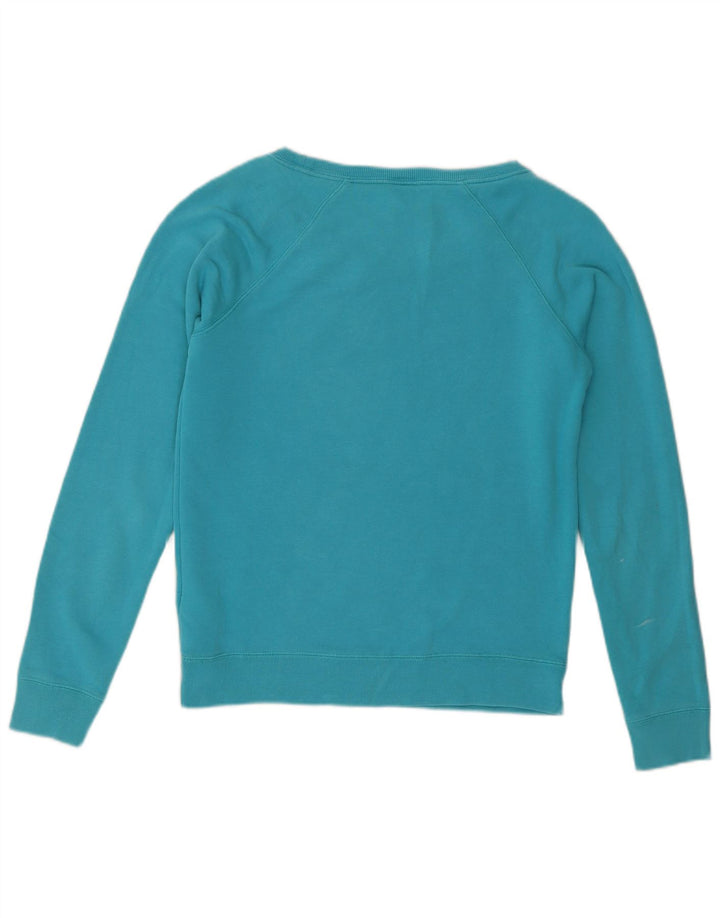 Nike Womens Graphic Oversized Sweatshirt Pullover UK 6 XS Blaue Baumwolle