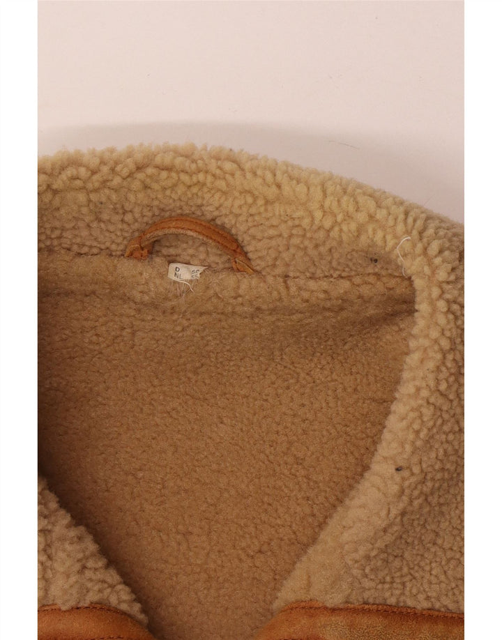 David Moore Herren-Lammfelljacke, EU 50, großes braunes Lammfell