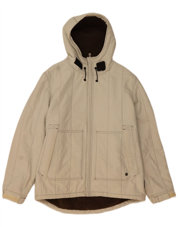 Murphy & Nye Herren Sherpa Wattierte Jacke mit Kapuze UK 40 Large Beige