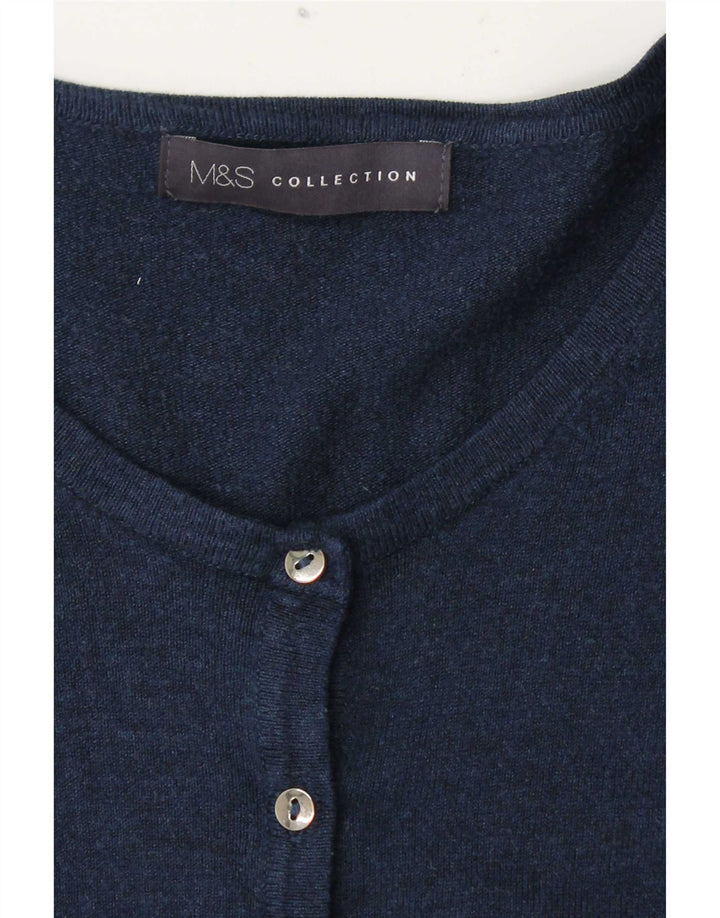 Marks & Spencer Damen Strickjacke Pullover UK 14 Large Marineblau