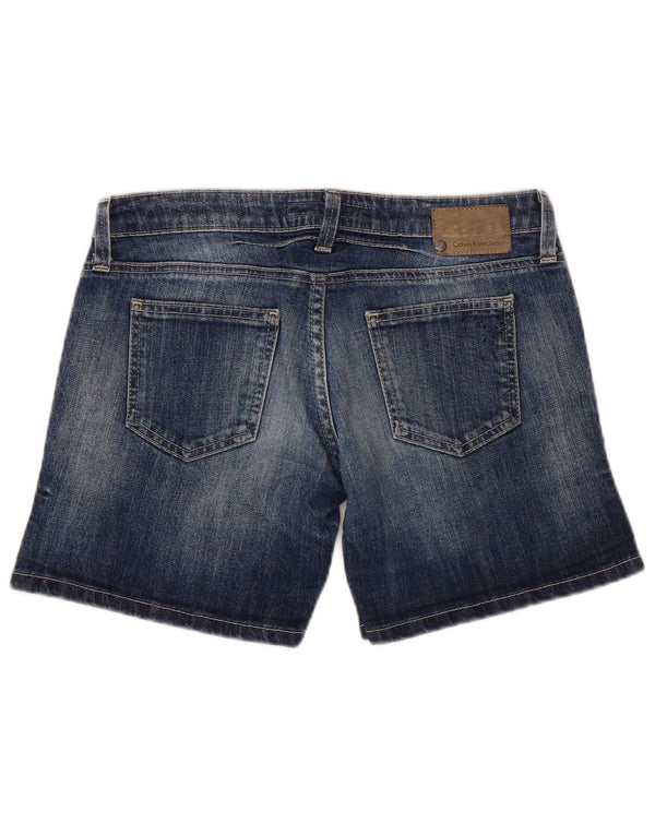 Calvin Klein Jeans Damen Super Low Denim Shorts W27 Small Blaue Baumwolle