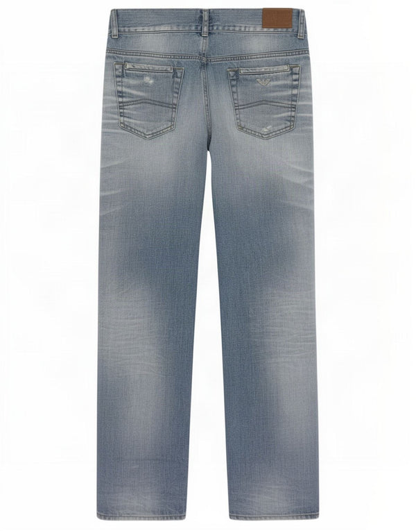 Armani Teen Boys Distressed Straight Jeans 14–15 Jahre W30 L32 Blaue Baumwolle