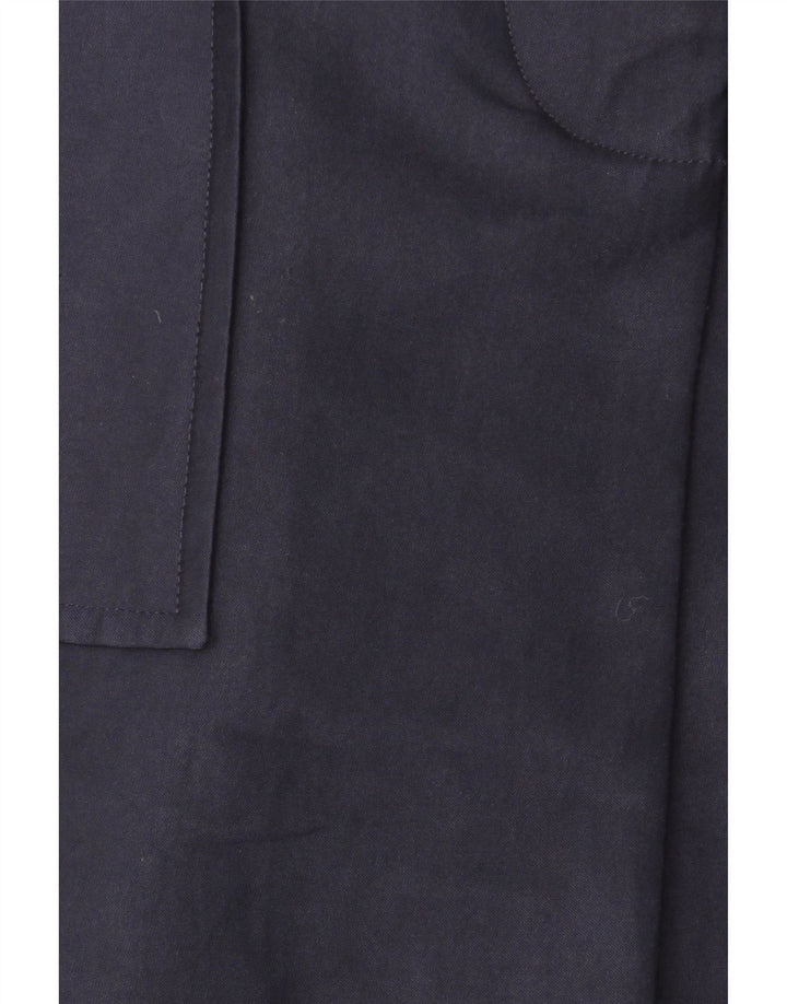 Zara Damen Mantel UK 14 Medium Marineblau Baumwolle