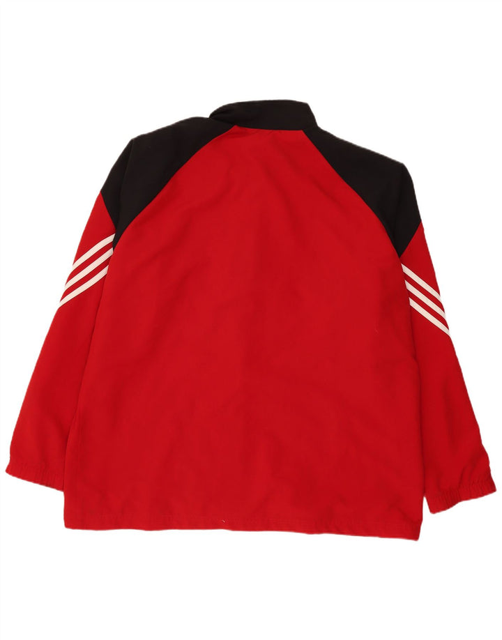 Adidas Herren-Trainingsanzug-Oberteil, Jacke, 2XL, rotes Colourblock-Polyester