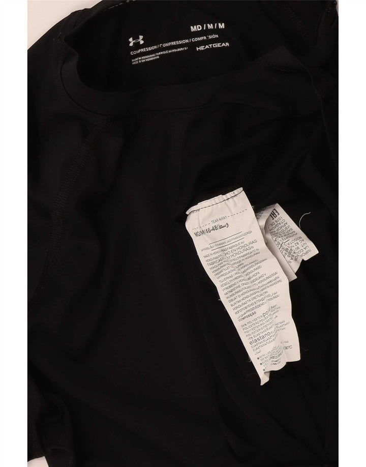 Under Armour Herren-Kompressions-T-Shirt-Oberteil aus mittelschwarzem Polyester