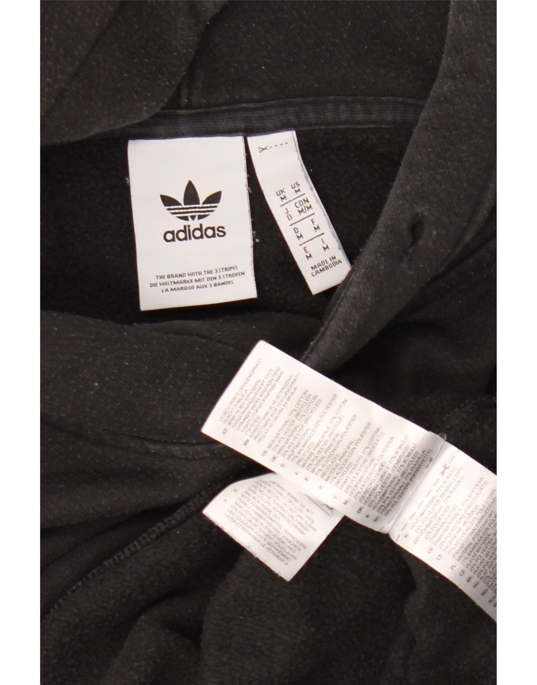 Adidas Herren Kapuzenpullover Mittelschwarz Baumwolle