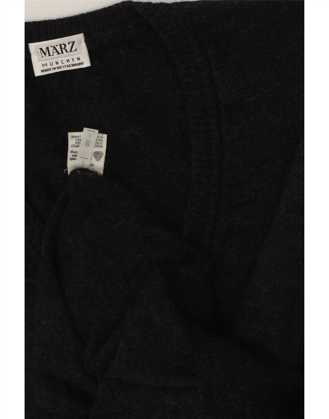 MARZ Herren Munchen Pullover mit V-Ausschnitt IT 52 Große graue Schurwolle